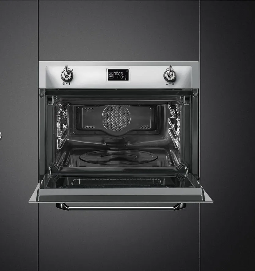 SMEG תנור מיקרוגל קומבינציות קומפקטי 60 ס"מ, נירוסטה מסדרת Victoria תוצרת SMEG דגם SF4920MCX1 — תמונה 3